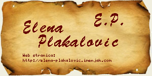 Elena Plakalović vizit kartica